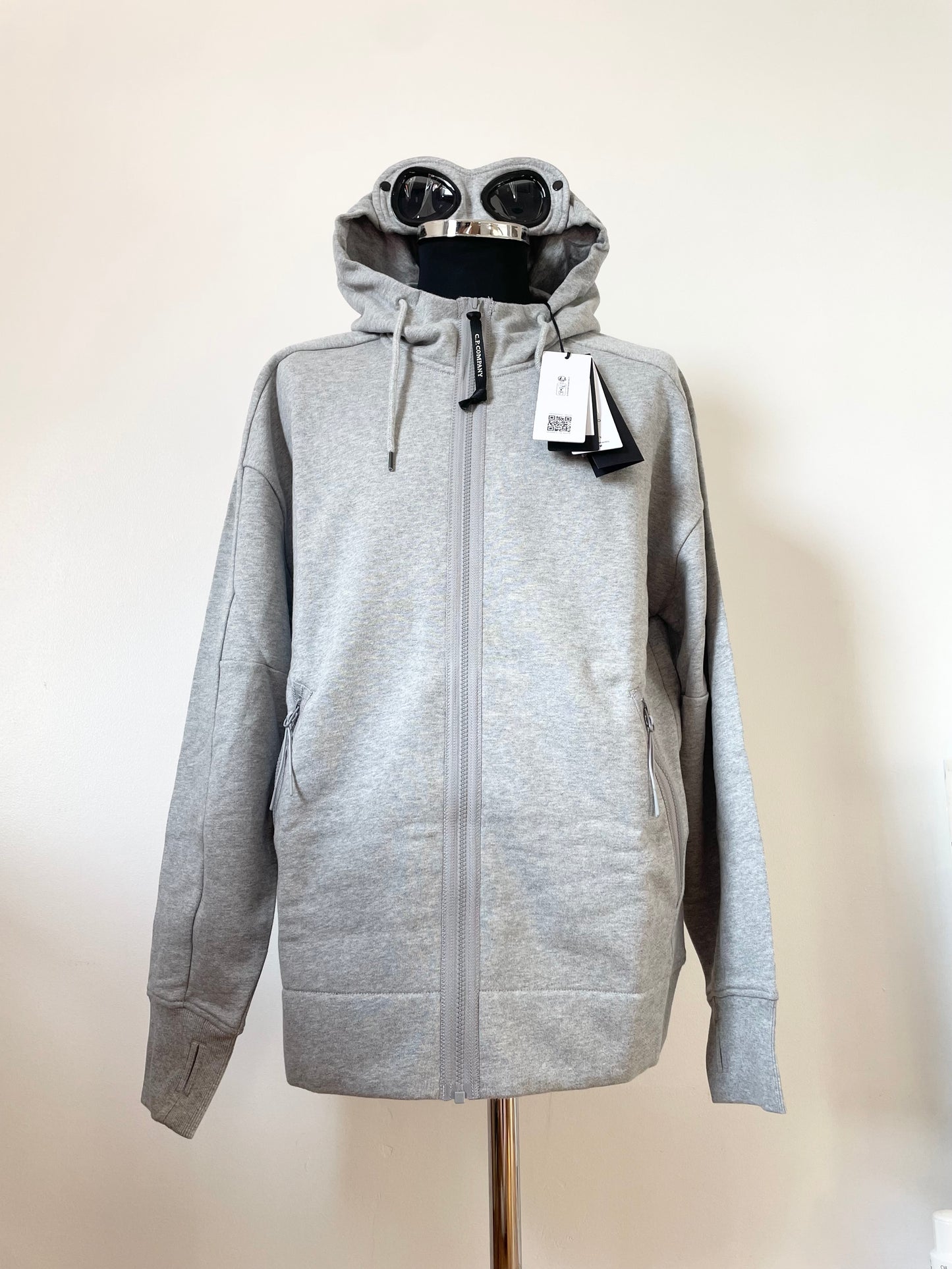 Grey C.P. Company Goggle Hoodie