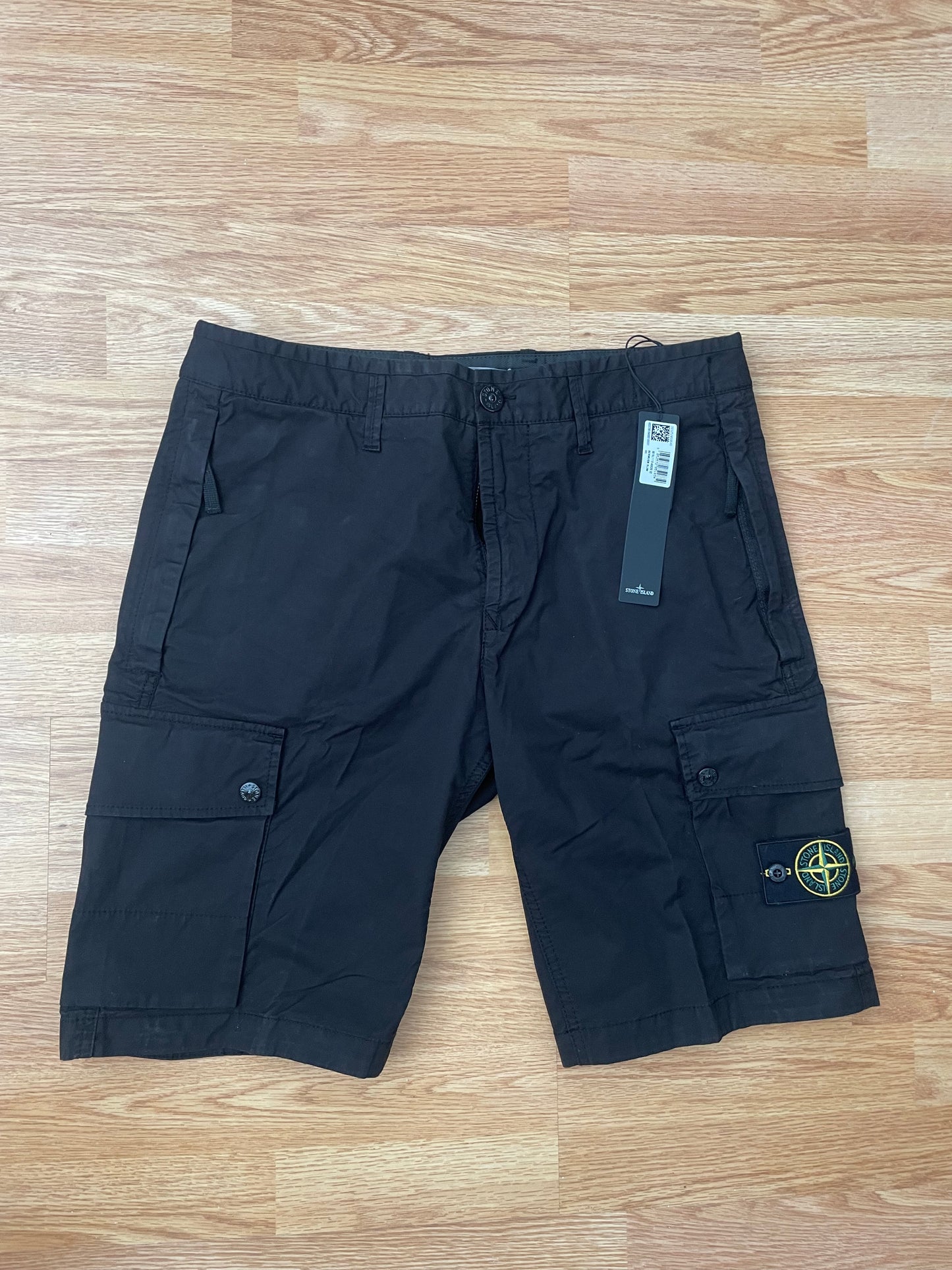 Black Stone Island Cargo Shorts