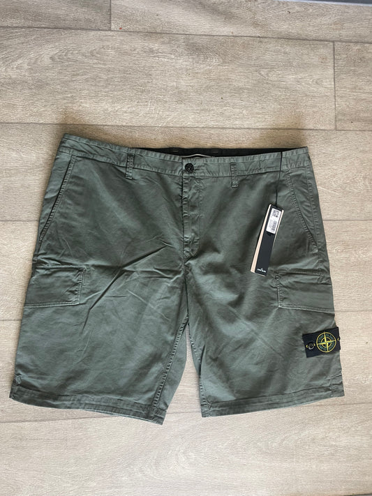 Musk Green Stone Island Cargo Shorts