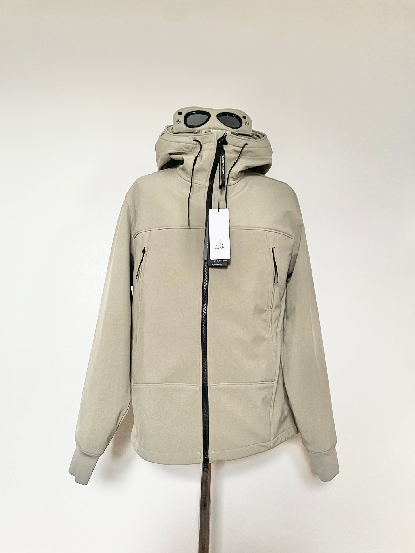 Beige C.P. Company Soft Shell Goggle Jacket