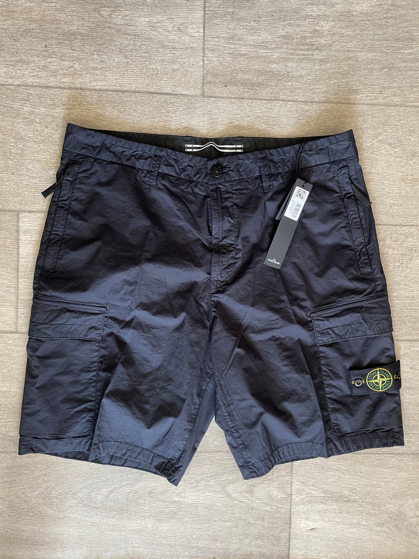 Navy Stone Island Tela Cargo Shorts