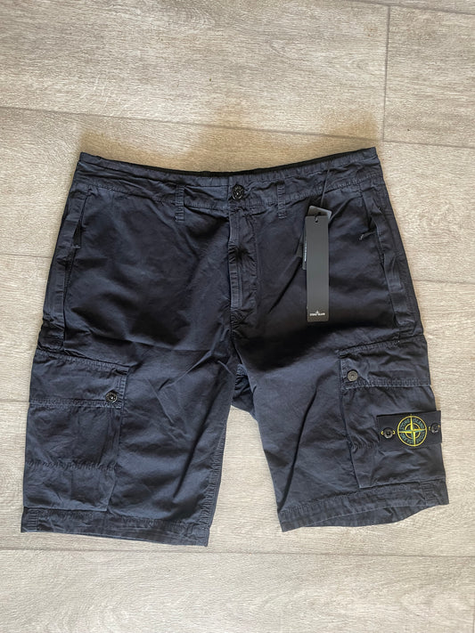 Navy Stone Island Cargo Shorts