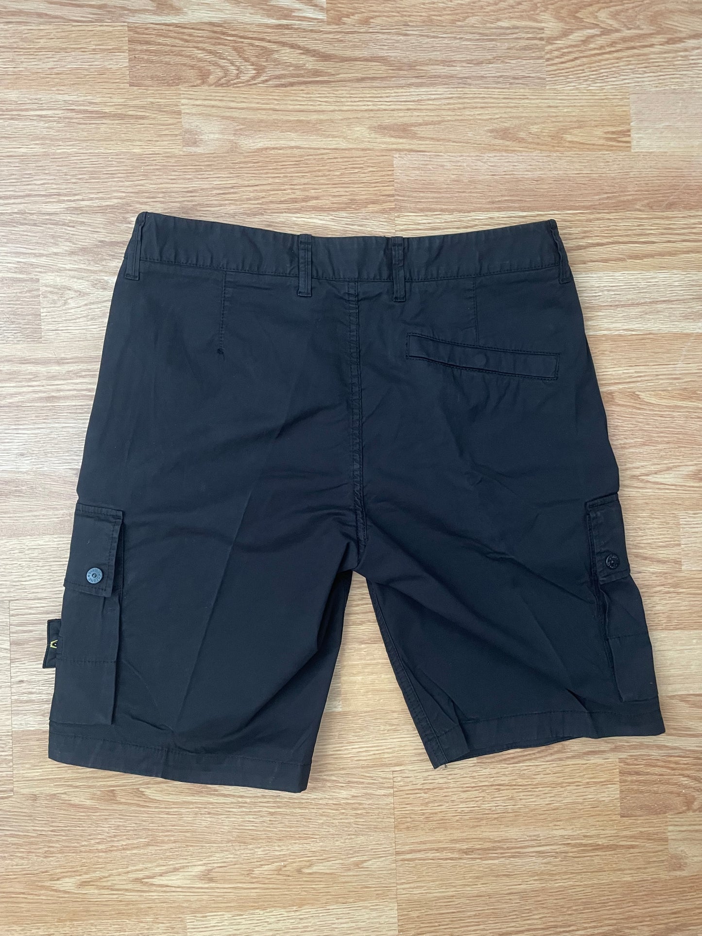 Black Stone Island Cargo Shorts