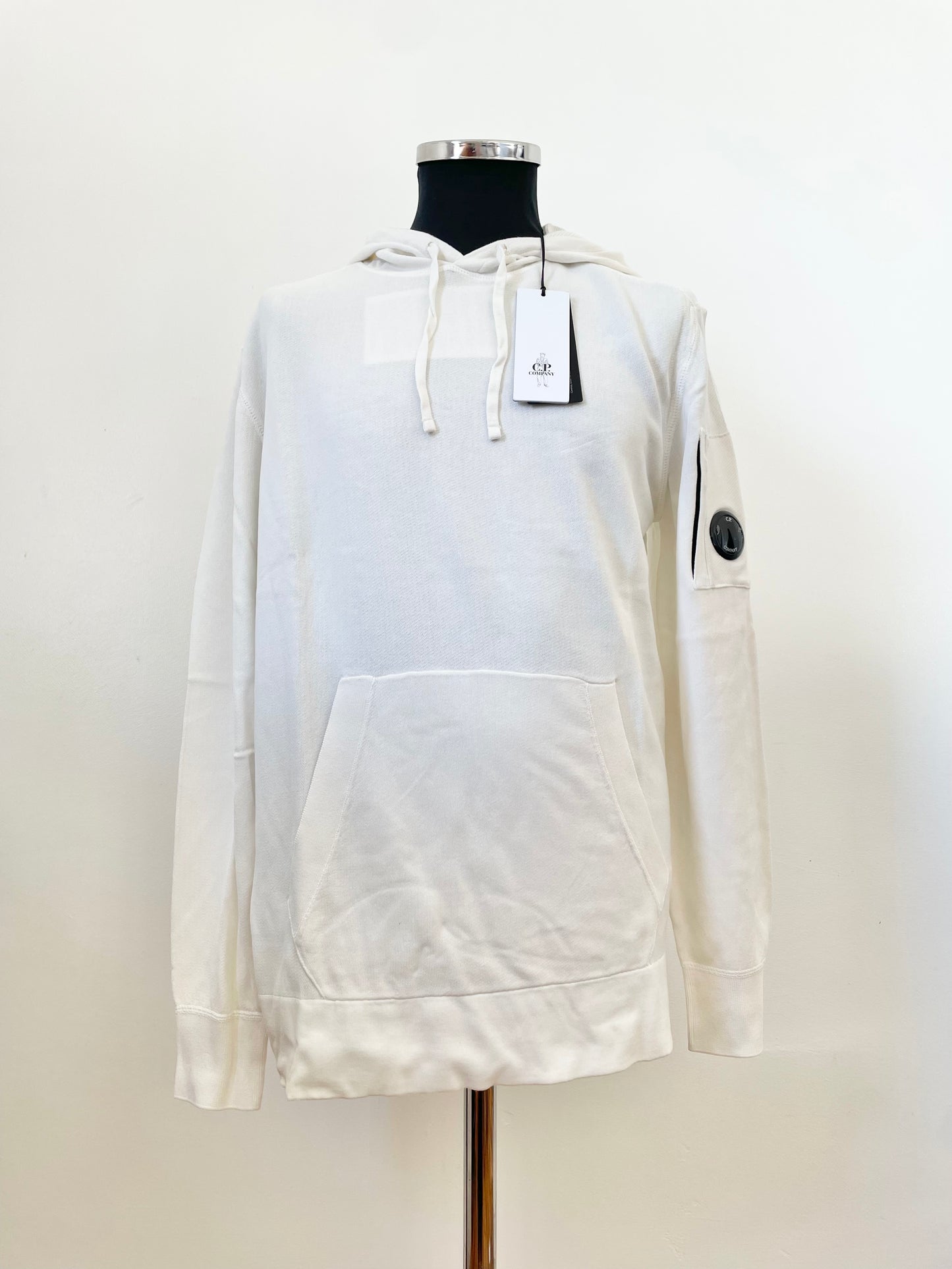 White C.P. Company Fleece Goggle Hoodie