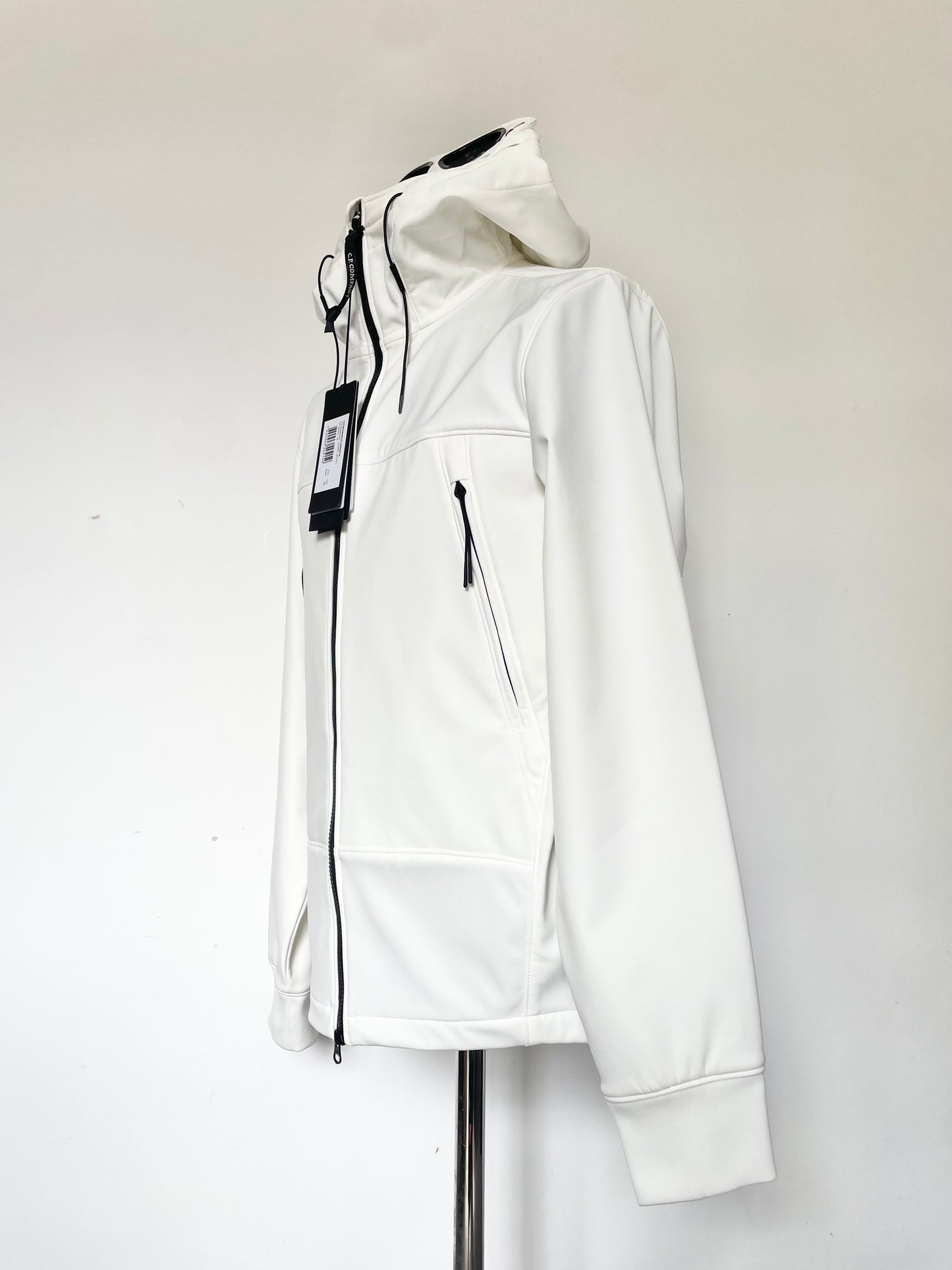 White C.P. Company Soft Shell Goggle Jacket