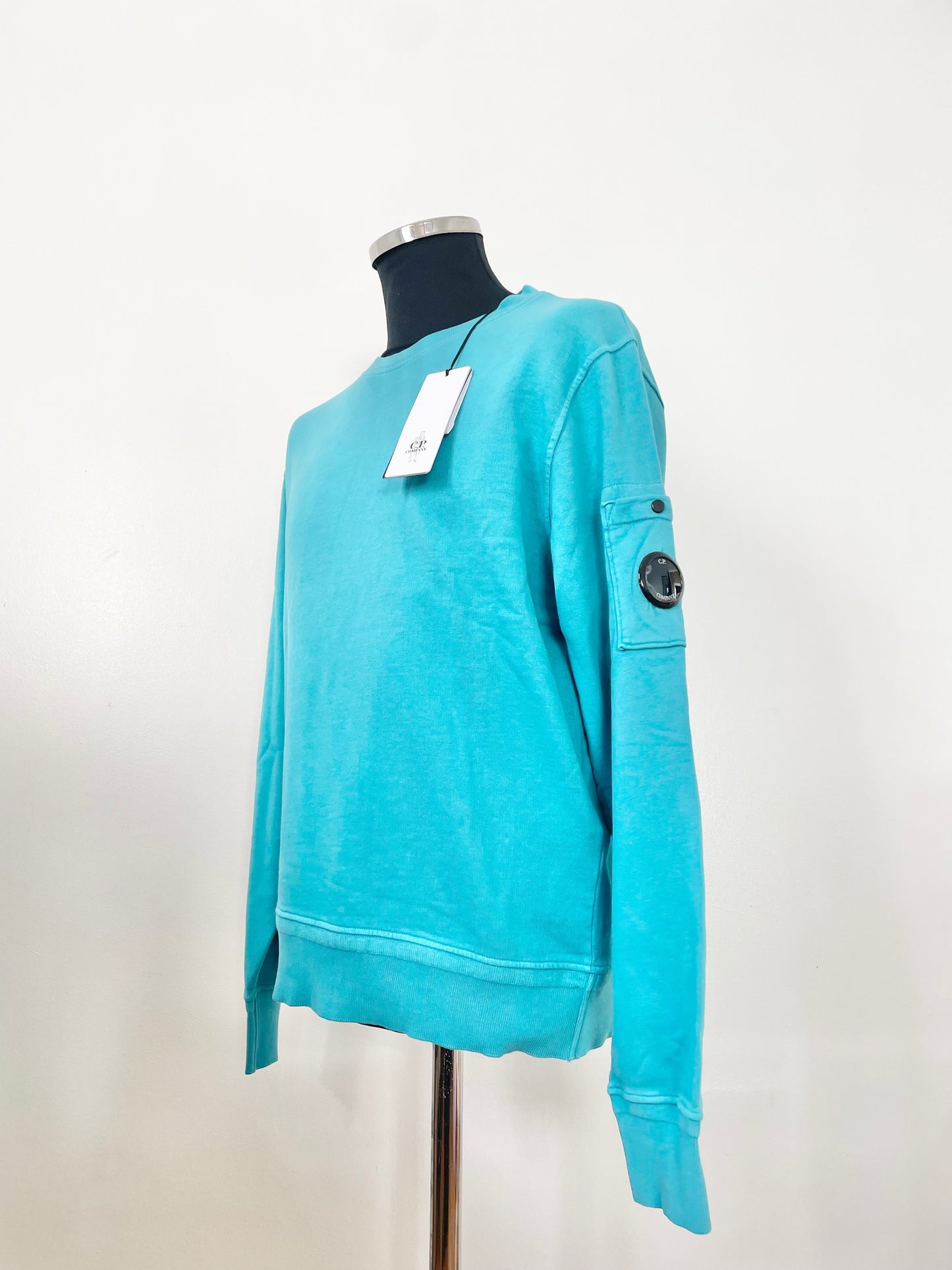 Turquoise Blue C.P. Company Goggle Sweatshirt