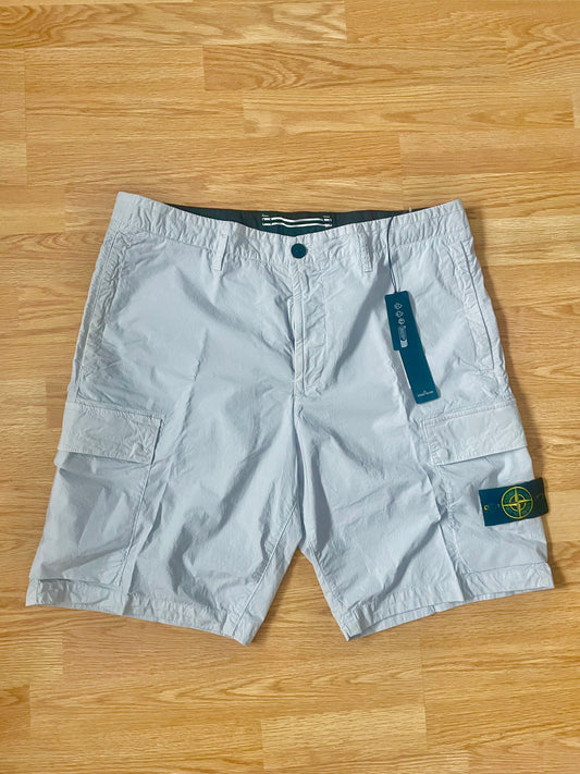Sky Blue Stone Island Tela Cargo Shorts