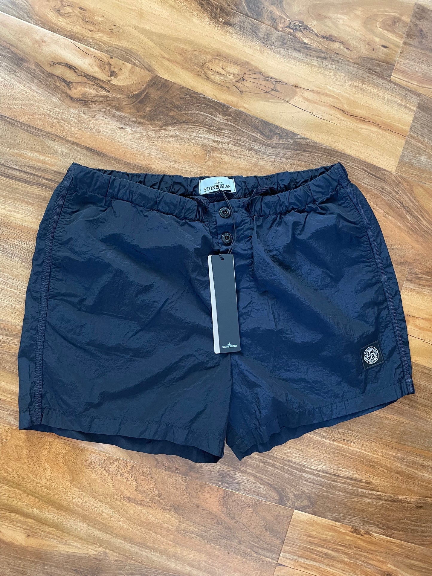 Navy Stone Island Nylon Swim Shorts