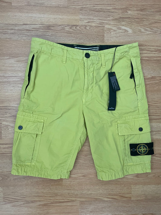Lime Yellow Stone Island Cargo Shorts