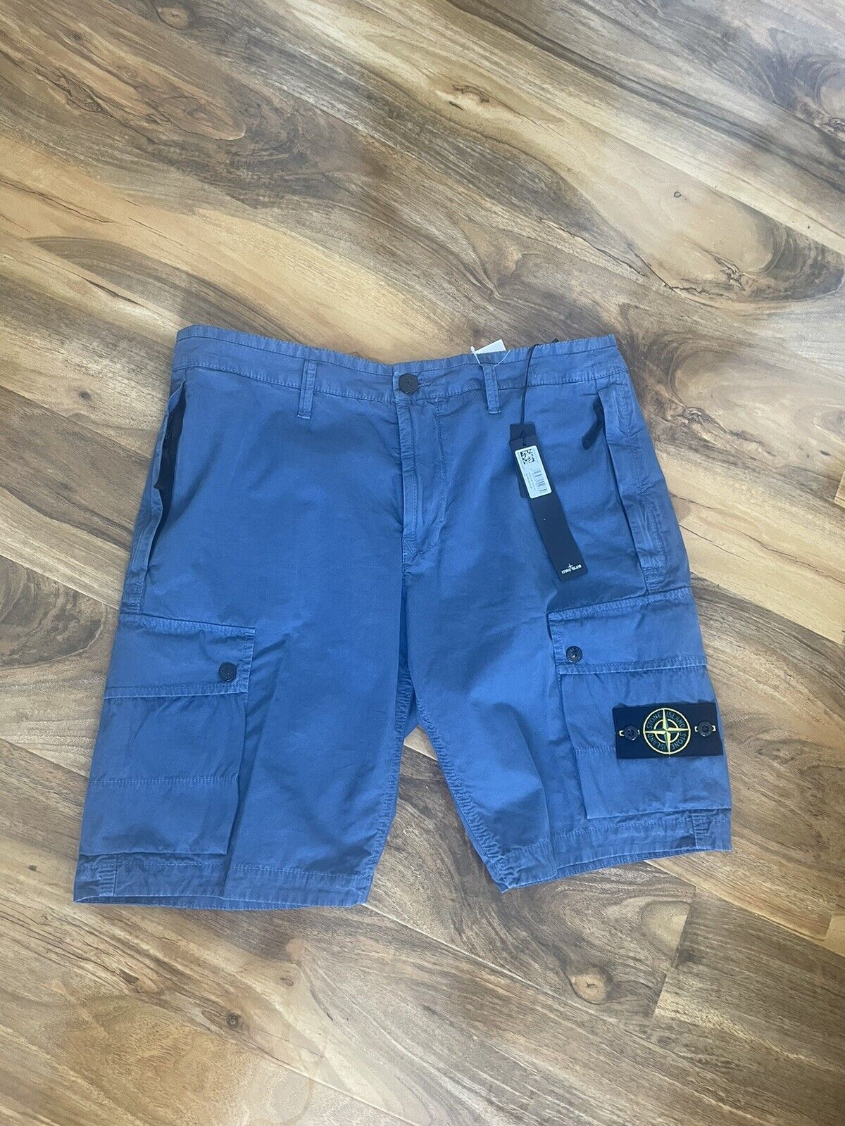 Blue Stone Island Cargo Shorts