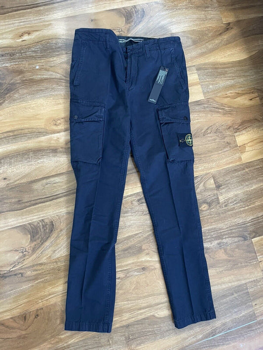 Navy Stone Island Cargo Trousers